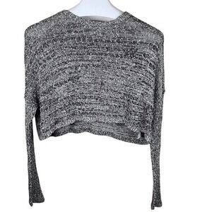 Staring At Stars Women's Cropped Gray Pullover Sweater Size Small Boho Grunge